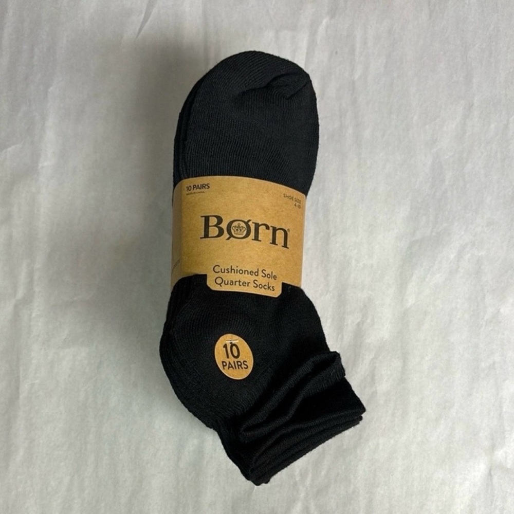 New Born Socks Women’s 10 Pack Black Cushioned Quarter Socks Casual Preppy